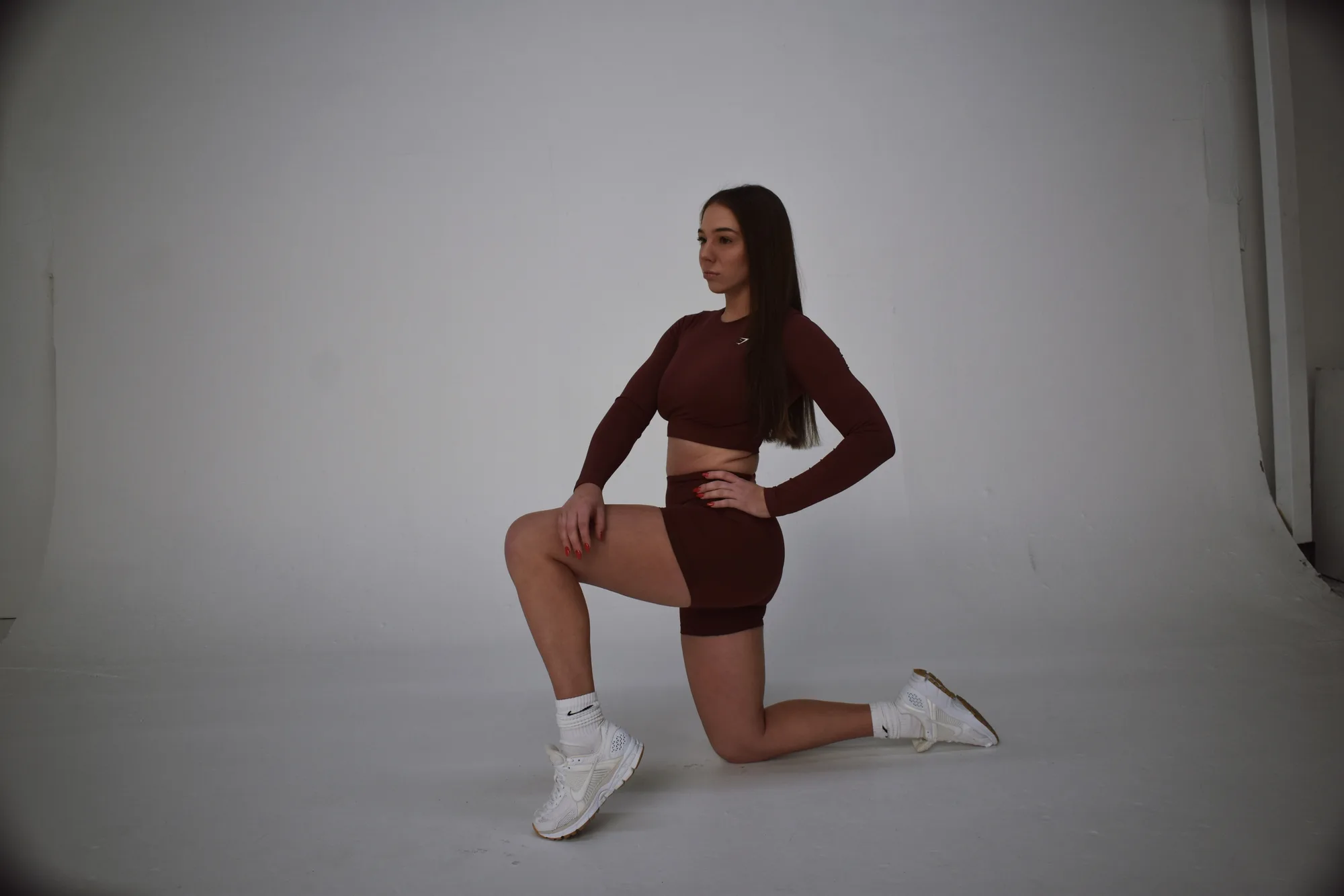 Mary demonstrating exercise form